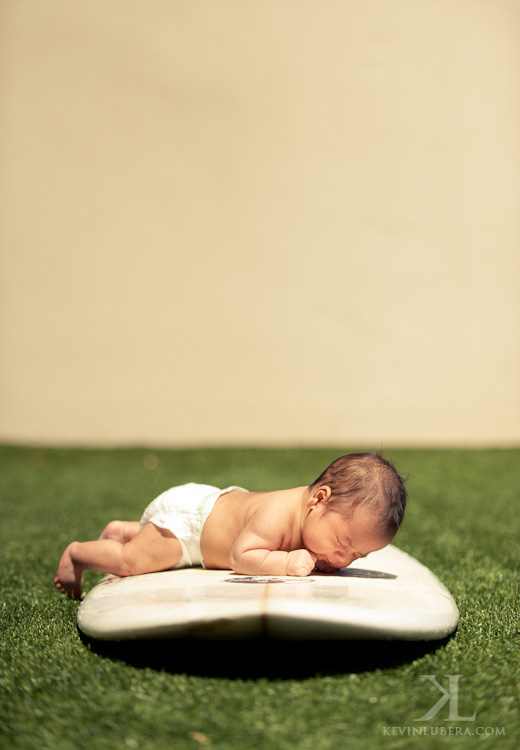 Baby on surfboard